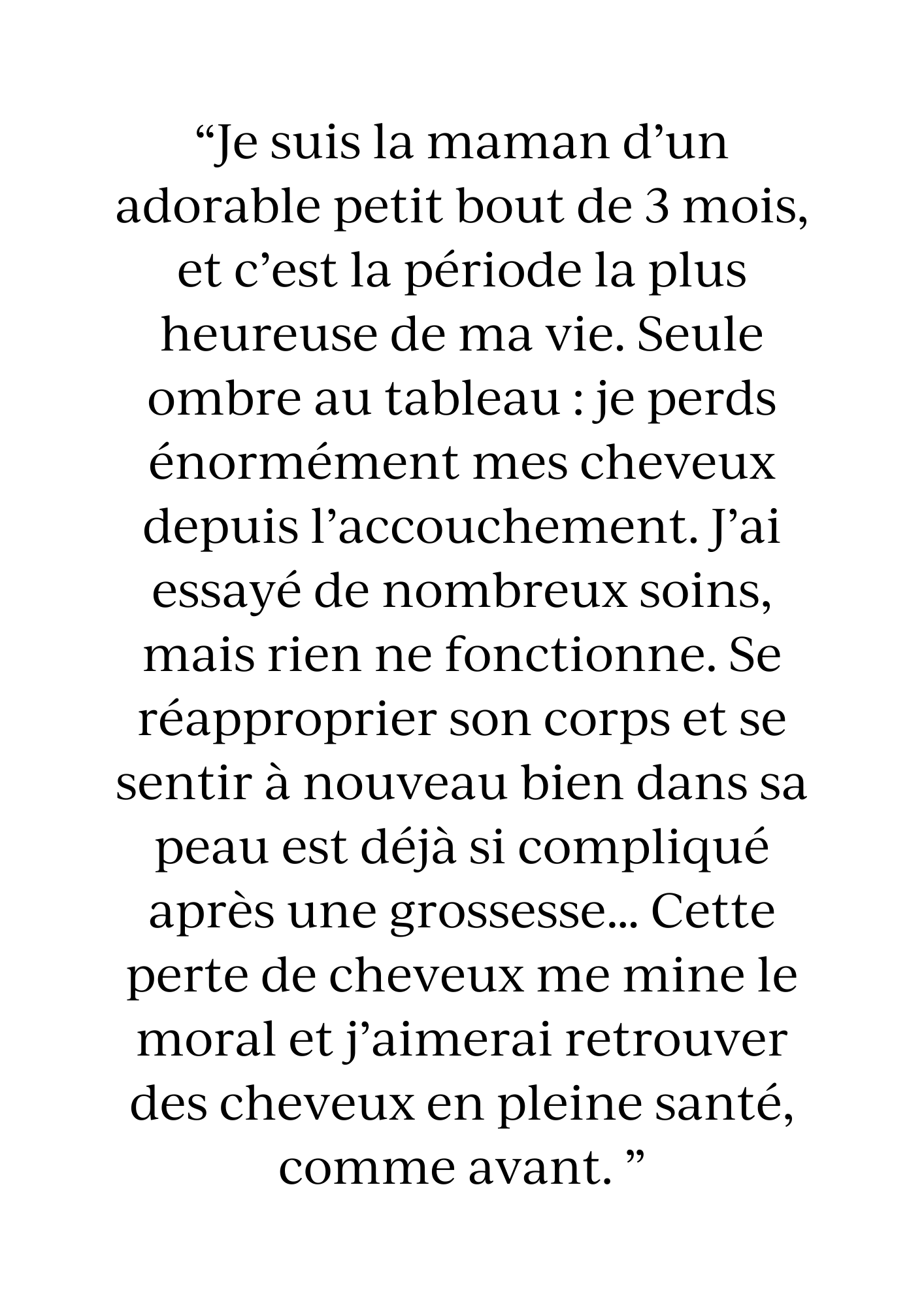 perte de cheveux après la grossesse